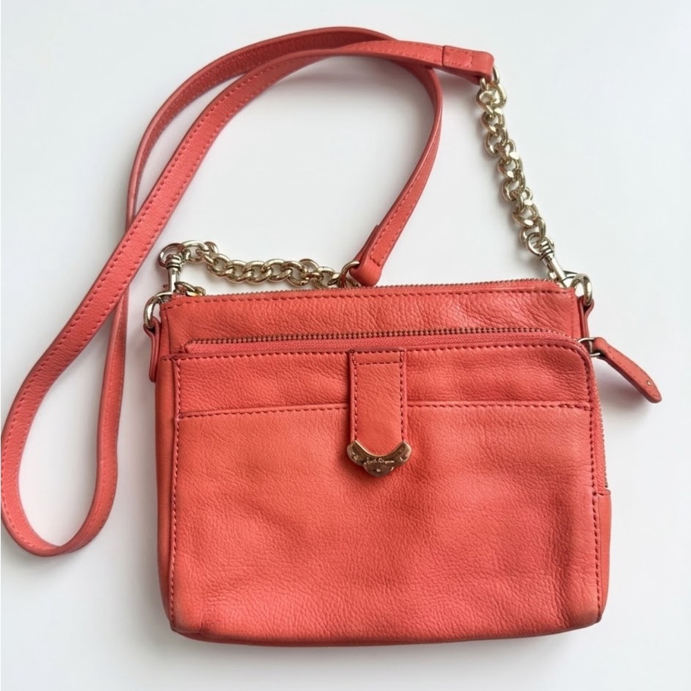 Jack Rogers Perla Triple Zip Leather Crossbody Bag